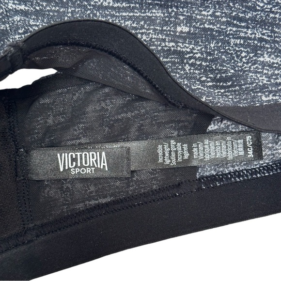 Victorias Secret Racerback Sports Bra 34C Heathered Gray Navy/Black •Adjustable - Picture 6 of 9